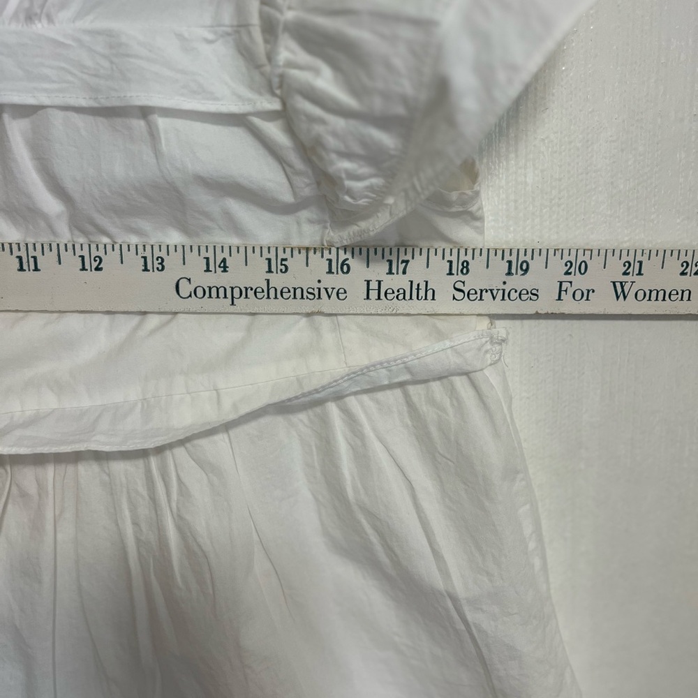 White Ruffled Women's Blouse - Picture 5 of 7